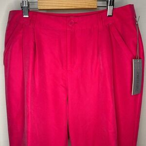 Jennifer Lopez Bright Rise Pleated Ravishing Hot Pink Dress Pants Women Sz 8 NWT